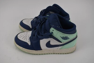 Jordan 1 Mid Mystic Azul Marino/Espuma Como Nueva 554725-413 Talla 4.5Y Mujer 6 Tenis Zapatos Foto 1 de 4