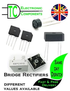 Bridge Rectifiers 2A to 50A 100V to 1000V Through hole PCB and Chassis Mount - Picture 1 of 4