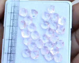 Quarzo Rosa Quadrato Naturale Sfaccettato Pietra Preziosa Alta Qualità Creazione Gioielli 20,90 Ct - Foto 1 di 3