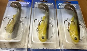3 Reaction Strike 5” Fathead Paddle Tail Swimbait Lures CHARTREUSE SHINER - Picture 1 of 5