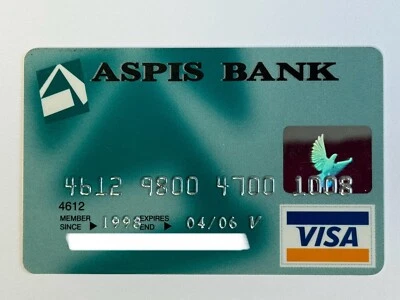 Aspis Bank Visa Credit Card▪️Greece▪️2006 Exp▪️Unsigned▪️ Collectible Only - Image 1 of 2