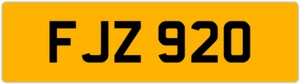 FJZ 920 F 3X3 DATELESS PRIVATE NUMBER PLATE FIN FIONA FRED FAS FAZ FRAN FERN FAY - Picture 1 of 1