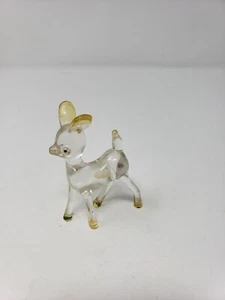 Vintage Lucite durchsichtig Kunststoff Hirschreh Bambi 3" Hongkong weiße Flecken - Bild 1 von 8