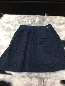 Nono Designer Skirt Navy Blue Lace Girls Size 8 - Picture 1 of 5