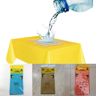 Plastic Table Covers Wipe Clean Cover Rectangle UK Disposable Party Table Cloth - Image 1 of 4