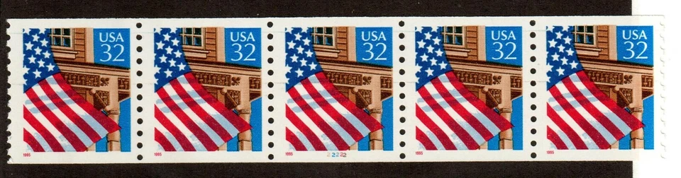 Scott 2913 Flag over Porch Red 1995 Shinny gum P#22222 Coil  MNH Free shipping! - Image 1 of 1
