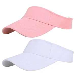 Kids Visor Sun Hat Adjustable Athletic Sports Hat 6 to 12 Years Old Pink+Whit... - Picture 1 of 9