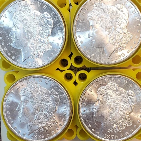 (ONE) 10 COIN ROLL BU MS+ GORGEOUS ALL ORIGINAL MORGAN SILVER DOLLAR Cover