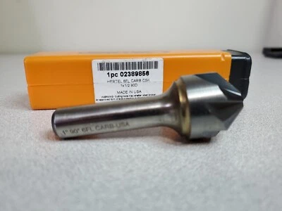HERTEL 1" DIA. X 1/2" Shank 6 Flute 90D Carbide Countersink 3" OAL P/N 02389856 - Image 1 of 4