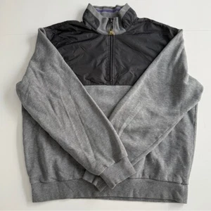 Maglione pullover Zegna Sport uomo 1/4 zip pile grigio collo alto taglia XL casual - Foto 1 di 9