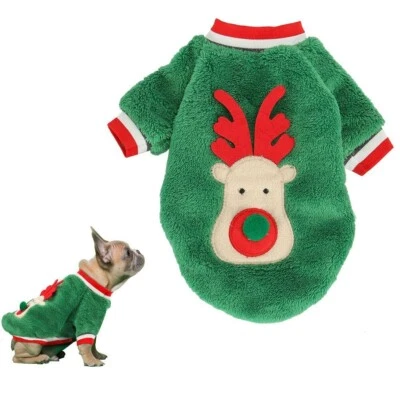 Perro Mascota Feo Suéter Navidad Ciervo Cachorro Abrigo Invierno Cálido Chaqueta Ropa Foto 1 de 3