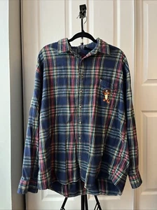 Disney Shirt Mens Plaid Flannel Tigger Tiger Pooh Bear Vintage 90’s GUC sz XL - Picture 1 of 4