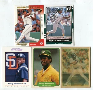 Rickey Henderson 5 Baseball-Karten-Set HOF A'S BLUE JAYS METS YANKEES (SET 96) - Bild 1 von 1