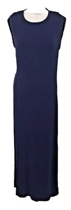 Oasis Women’s Sleeveless Dress Size Small Navy Jersey Tie Neck Maxi Used F1 - Picture 1 of 11