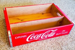 Red Coca Cola Wooden Crate, Shelf NIB - Picture 1 of 5