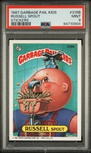 1987 GARBAGE PAIL KIDS STICKERS #316B RUSSELL SPOUT STICKERS PSA - Picture 1 of 2