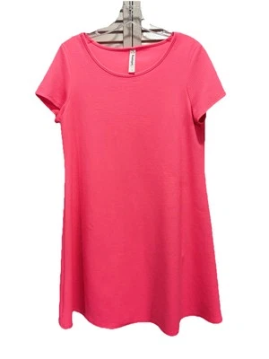 Vestido B&B Boutique Rosa Neón Midi Talla Grande Manga Corta Escote Redondo Foto 1 de 4