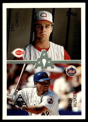1996 Topps Eric Owens/Butch Huskey Rookie Cincinnati Reds/New York Mets #104 - Image 1 of 2
