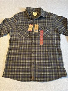 Axel Flannel Shirt Mens  XL Blue/Green Plaid Pockets Casual Long Sleeve Workwear - Picture 1 of 13