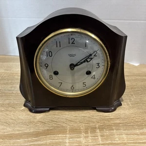 VINTAGE SMITHS ENFIELD STRIKING MANTLE CLOCK Tested Works (No Winding Key) - Picture 1 of 10