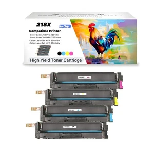 4PK 218X W2180X/2181X/2182X/2183X Toner No Chip For HP218X LaserJet Pro3201 3301 - Picture 1 of 7