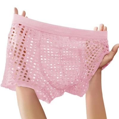 Большое сетчатое мужское нижнее белье с низкой талией трусики сексуальные шорты дышащие трусики - Изображение 1 из 4