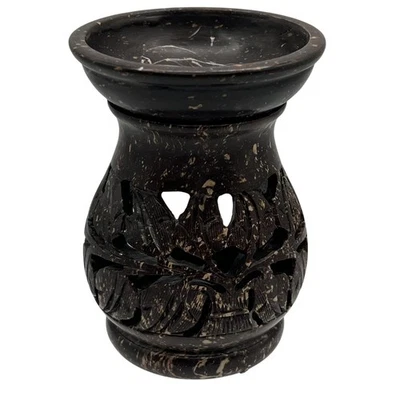 Yankee Candle Carved Soapstone 5" Oil Warmer Tea light Wax tart melts Rustic Art - Image 1 of 4