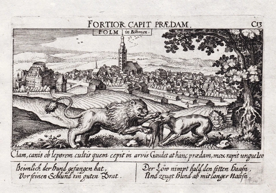 Polna Bohême Bohême Tchèque Gravure En Cuivre Meisner 1630 - Photo 1/1