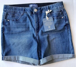 Democracy ab Solution High Rise Mold and Hold Blue Denim Shorts Women's 16 NWT - Picture 1 of 11