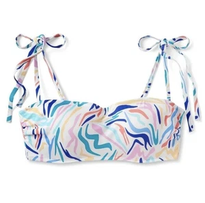 Top bikini con ferretto imbottito Shade & Shore leggero taglia 36D bianco/colorato NUOVO - Foto 1 di 7