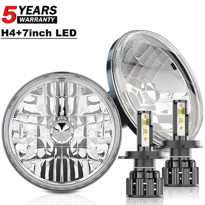 Kit de conversión de faros LED redondos de 7" para Ford F150 1975-1979 H4 haz alto y bajo Foto 1 de 4