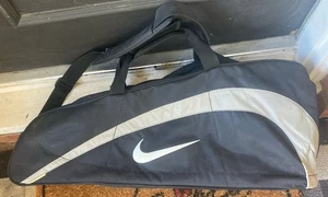 Vintage Nike Tennis Racket Racquet Black Bag Double Zipper Slot Strap 31” x 12” - Picture 1 of 14