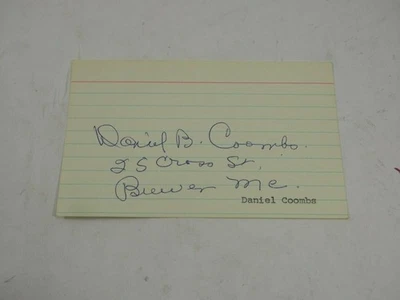 Daniel Coombs Signed Autographed Index Card - Image 1 of 4