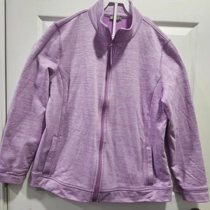 Talbots rosa Strickjacke Jacke mit Reißverschluss Petite Größe L - Bild 1 von 6
