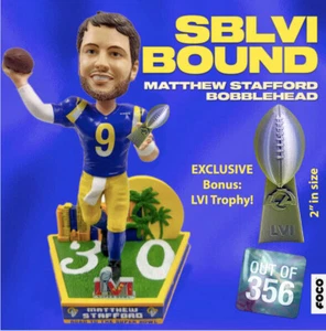 Matthew Stafford Los Angeles Rams Road To Super Bowl Bobblehead NIB - Ltd Ed 356 - Picture 1 of 6
