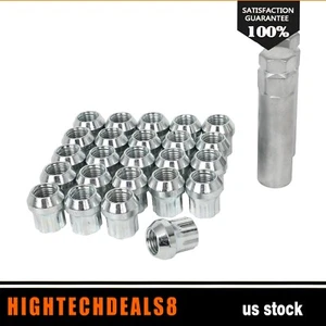 (24) 14x1.5 Open End Spline Lug Nuts 0.9" Tall Cone Seat For Aftermarket Wheels - Picture 1 of 9