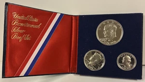1976-S US Mint Silver Proof Bicentennial 3 Coin Set - Picture 1 of 9