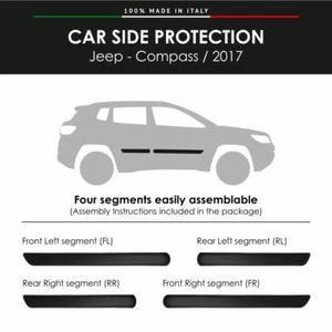 Modanature Laterali Bumper Paracolpi per Jeep Compass 2017 con Biadesivo 3M - Imagen 1 de 4