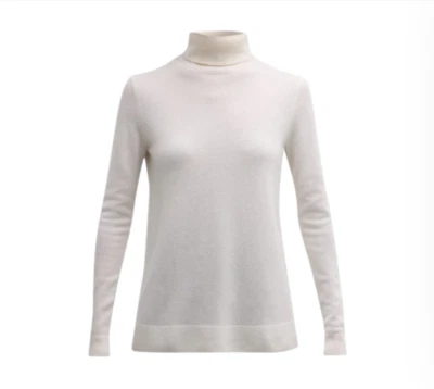 Suéter de cuello alto de cachemir Neiman Marcus para mujer mediano crema manga larga marfil Foto 1 de 4
