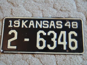ANTIQUE 1948 KANSAS LICENSE TAG/PLATE #2-6346 - Picture 1 of 2