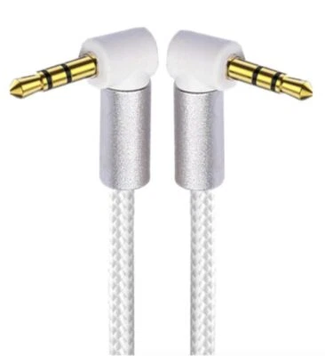 3.5mm TRS Male to 3.5mm Angled Male Auxiliary Audio Braided Extension Cable - Image 1 of 3