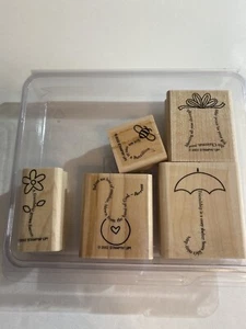 Stampin' Up! Holzstempelset Freundschaftsspruch Stempel 5/6 Stück - Bild 1 von 11