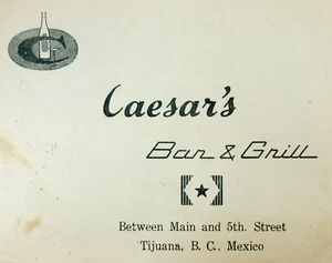Caesar's Bar Grill Nightclub Souvenir Photo Interracial Couples Tijuana MX 1960s - Picture 1 of 5