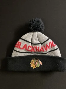 NHL Chicago Blackhawks Fan Favorito Gorro Invierno Pom Tejido Sombrero de Esquí - Imagen 1 de 5