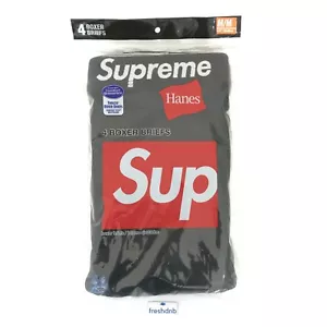 Supreme Hanes Boxer Briefs - Black - Medium - Pack of 4 - Trusted Seller - Picture 1 of 5