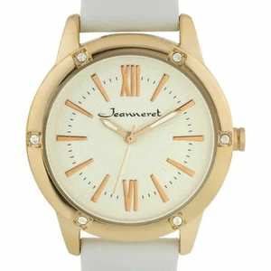 NEW Jeanneret 15094 Women's Lady Bird Crystal Accent White Strap Rose Gold Watch - Picture 1 of 3