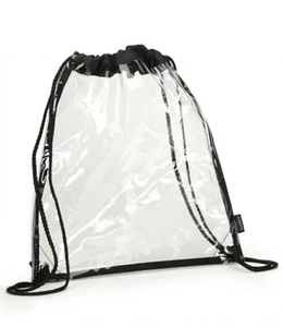 Clear Plastic Drawstring Backpack Clear Bag - Picture 1 of 1