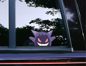 Gengar Peek Peeker Peeking Window Vinyl Car Decals Anime Pokemon Ghost Stickers - Foto 1 di 5