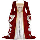 Bandage or velours manches évasées robe médiévale longue et plancher sk longue pour femmes