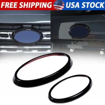 Cubierta de anillo con insignia de logotipo delantero trasero negro brillante para Subaru Outback 2021-22 Foto 1 de 4